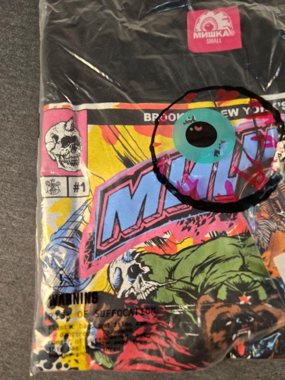 Mishka Shirt Mens Small Black Comic Graphic Skull Horror Brooklyn New York